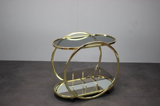 Mid-Century Coctail Serving Bar Table made of Brass, 1970s, Germany