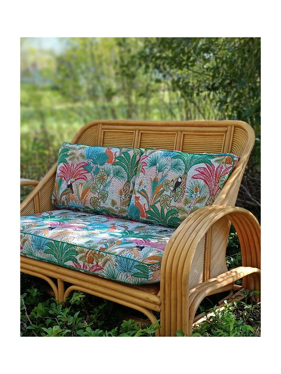 Image 1 of Divano tropicale vintage in bambù e rattan