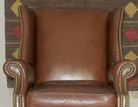 Image 1 of Vintage Wingback Club Chair in leer, 1970
