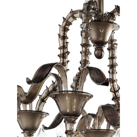 Image 1 of Stunning Modern Smoked-Fumè “Ca’ Rezzonico” Murano Glass Chandelier