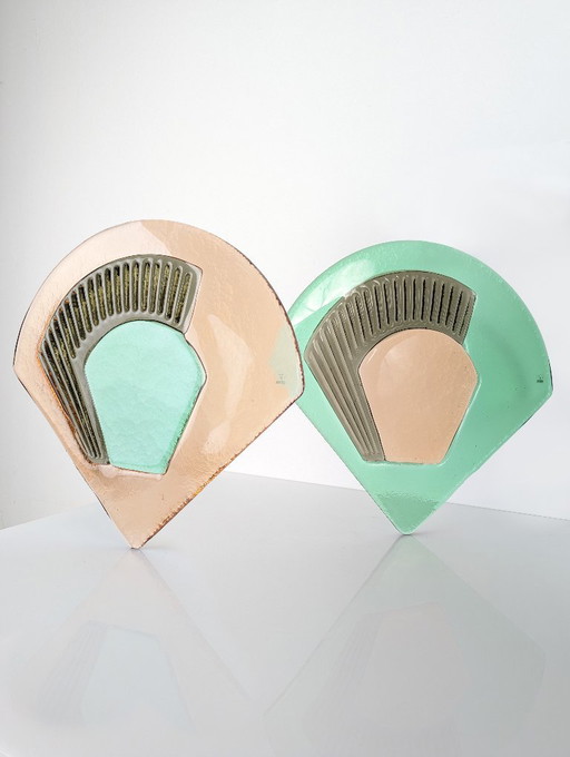 Paire d'appliques murales en verre de Murano Vetri, Italie, années 1980