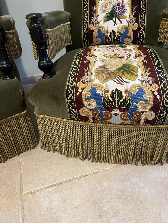 Image 1 of Coppia di poltrone in velluto