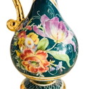 Vase baroque vintage peint à la main, décor floral, pichet H. Bequet, 35 cm, années 1950