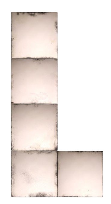 Image 1 of Set: 6 handversilberte und antikisierte Spiegelfliesen