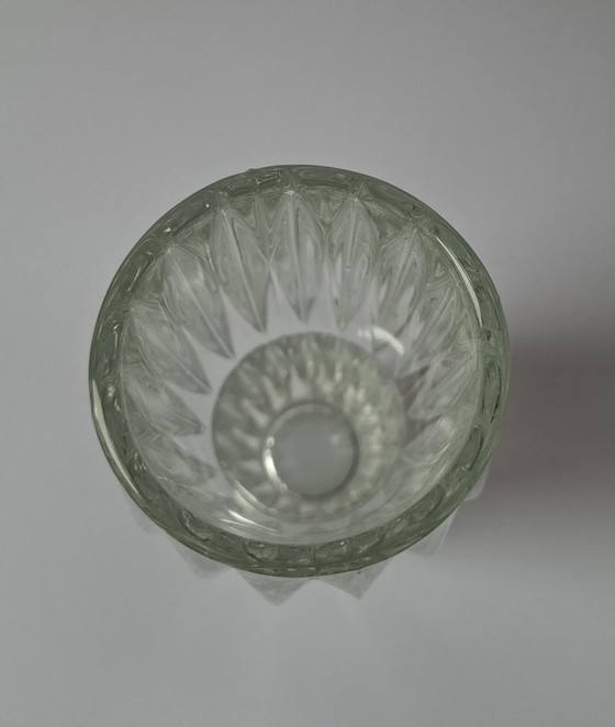 Image 1 of Vintage Rosice Sklo Union Glass Vase – Mid Century Pressed Glass – 15 cm – Czechoslovakia