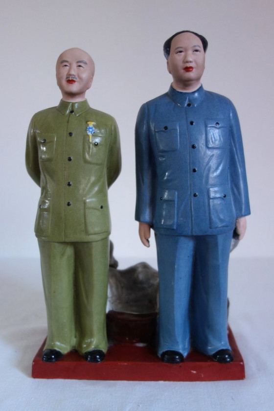 Image 1 of Statue figurine of Mao and General Jinshi, Chinese Cultural Revolution #22