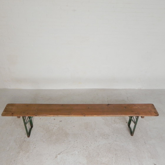 Image 1 of Banco plegable, banco para patio, 220 cm de largo, años 60