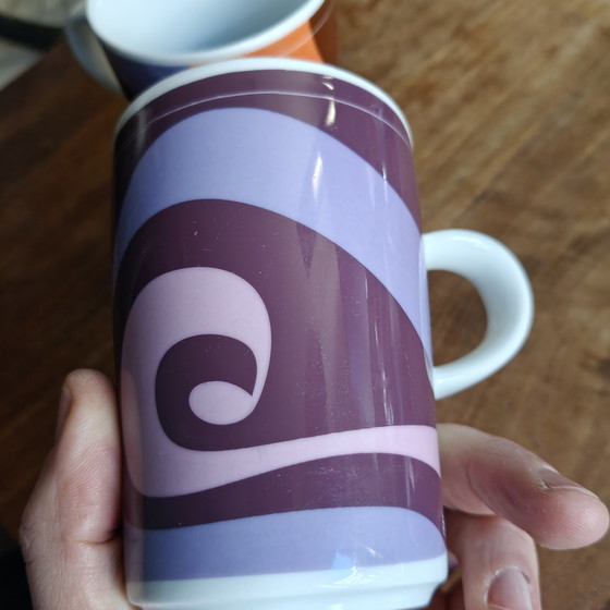 Image 1 of Juego de 2 tazas Kahla Germany – estilo posmoderno/Memphis