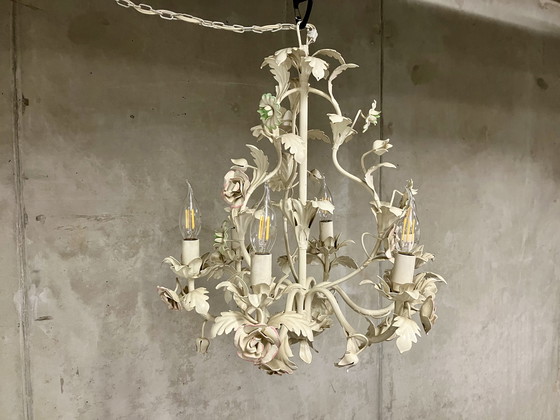 Image 1 of 🇮🇹 lustres en métal blanc / lustres de style florentin