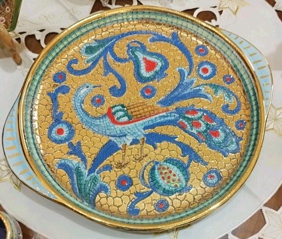 Image 1 of Deruta Byzantine-style majolica coffee set with pure gold