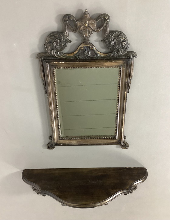 Image 1 of Miroir italien ancien avec console