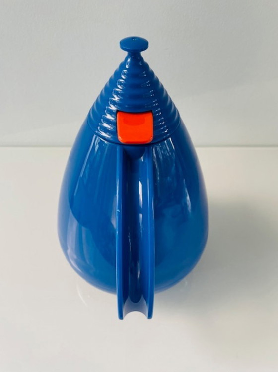 Image 1 of Bouteille isotherme vintage Leifheit Vivatherm bleue Memphis