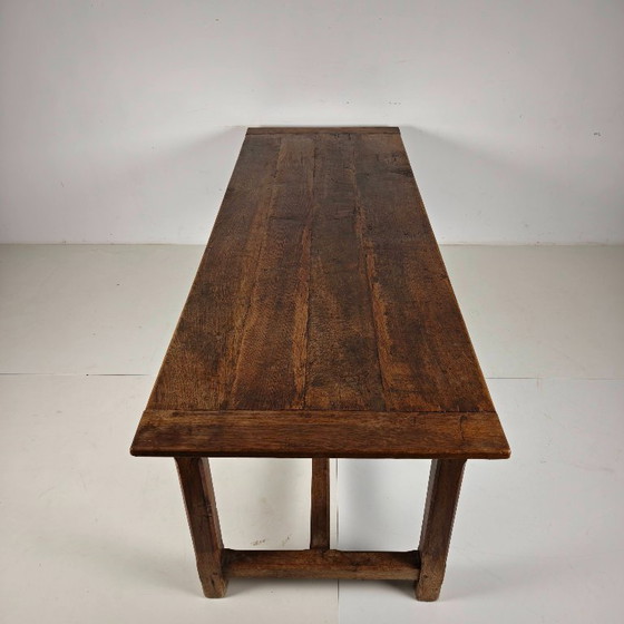Image 1 of Table de ferme française en chêne, XIXe siècle