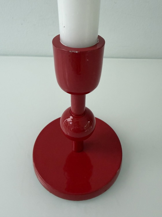 Portacandele in Metallo Rosso Fuoco – Design Moderno – rvs (photo 4 of 10)