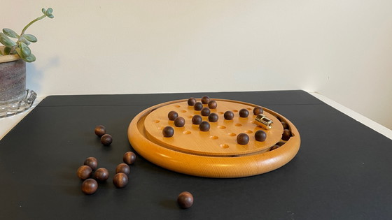 Image 1 of VINTAGE Solid Beech Solitaire Set