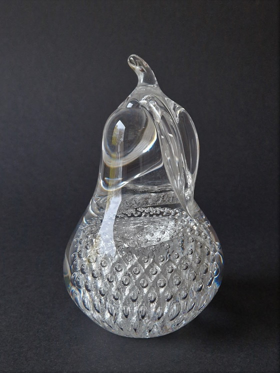 Image 1 of FM Konstglas - Pera maciza con polvo de plata - Arte en vidrio