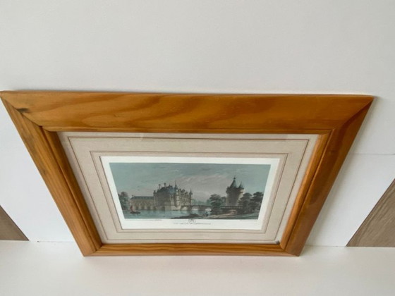 Image 1 of Antique Lithograph 1851 Château de Chenonceaux Sketch of Lady Chatterton