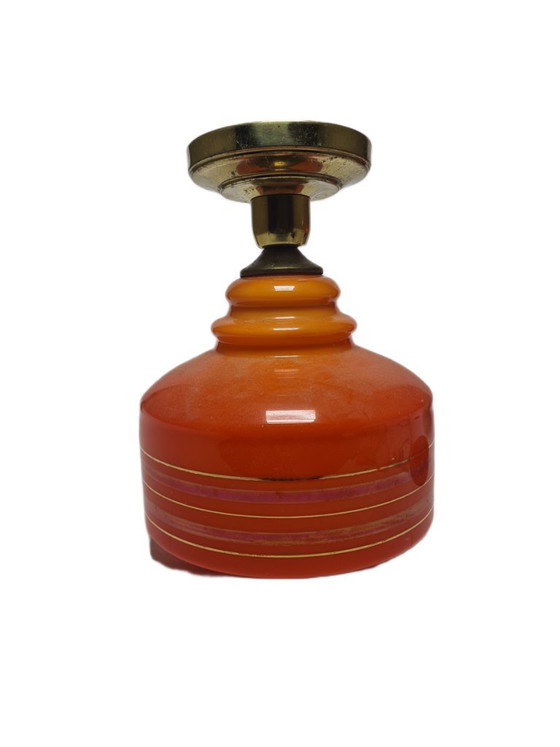 Vintage Pendant Lamp, Poland, 1960s – Glass, Metal (photo 3 of 8)