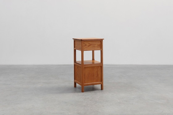 Image 1 of Robust Art Deco nightstand in pine wood, France 1940s