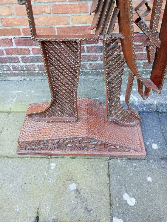 Image 1 of Statua in metallo pubblicitaria del credito comunale del cavaliere