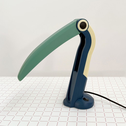 Blue Toucan Lamp by H.T. Huang for Huanglite, 1980s