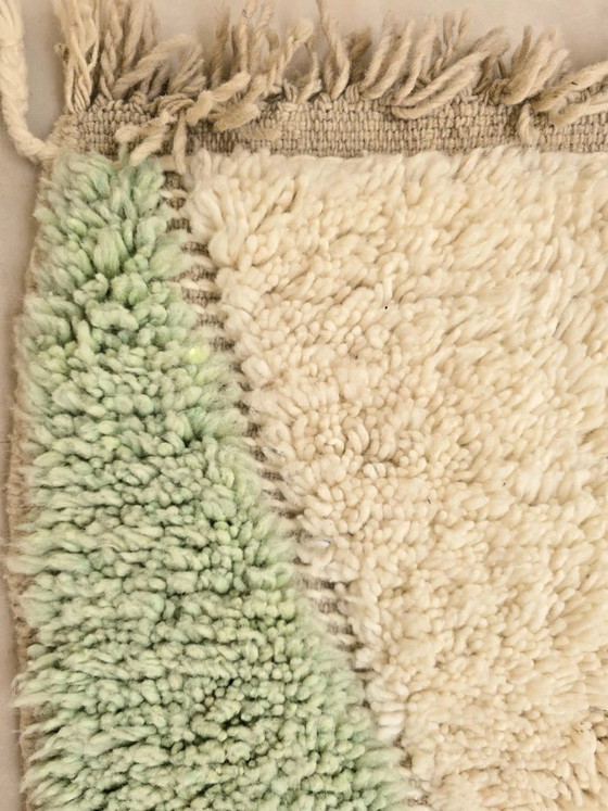 Beni Ouarain rug in natural wool, handmade using traditional methods, green, 1.5/2.5 m – Alias, Rugs & carpets (photo 4 of 5)