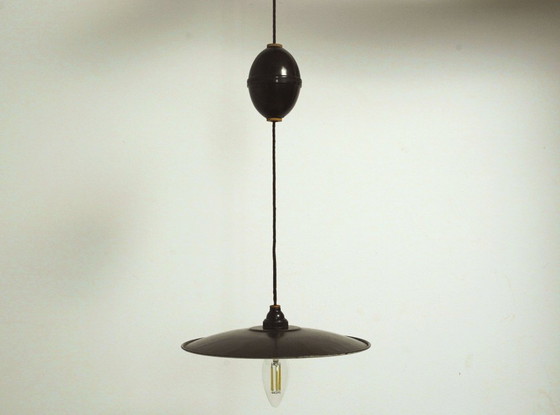 Image 1 of Franse Art Deco hanglamp met verstelbare katrol, Baron Paris Ouistiti Vintage Lighting