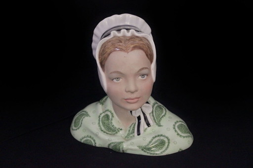 Ceramic bust of a girl, Bigi Torino, 1940s