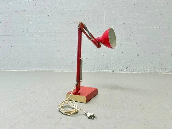 Image 1 of Vintage architect's table lamp in red, 1970s