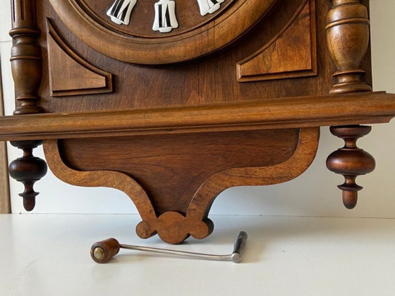 Image 1 of Large Antique French Wall Clock, 1880, Mechanical, Carved Wood