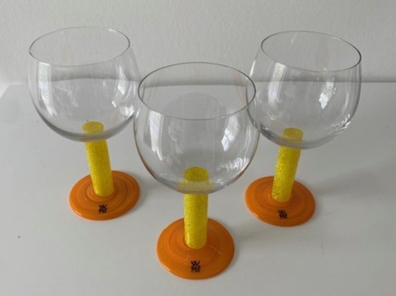 Image 1 of WMF 6 verres à vin rouge style Memphis années 1980