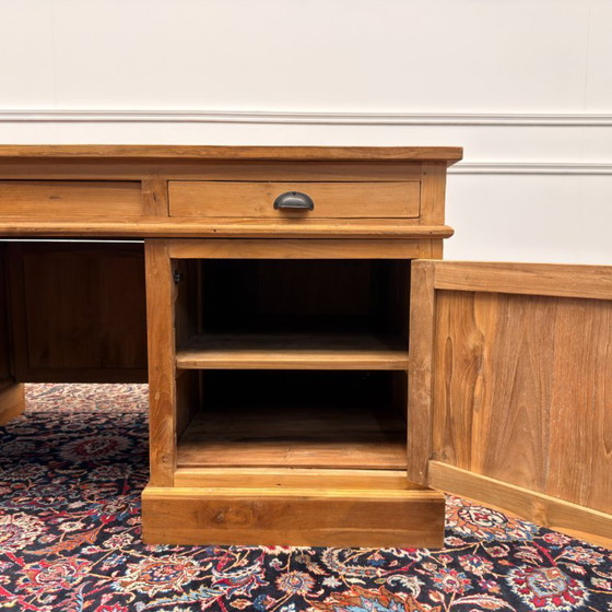Grand Bureau Anglais Classique avec Panneau Arrière – Bureaux, Métal, Bois (photo 16 of 20)
