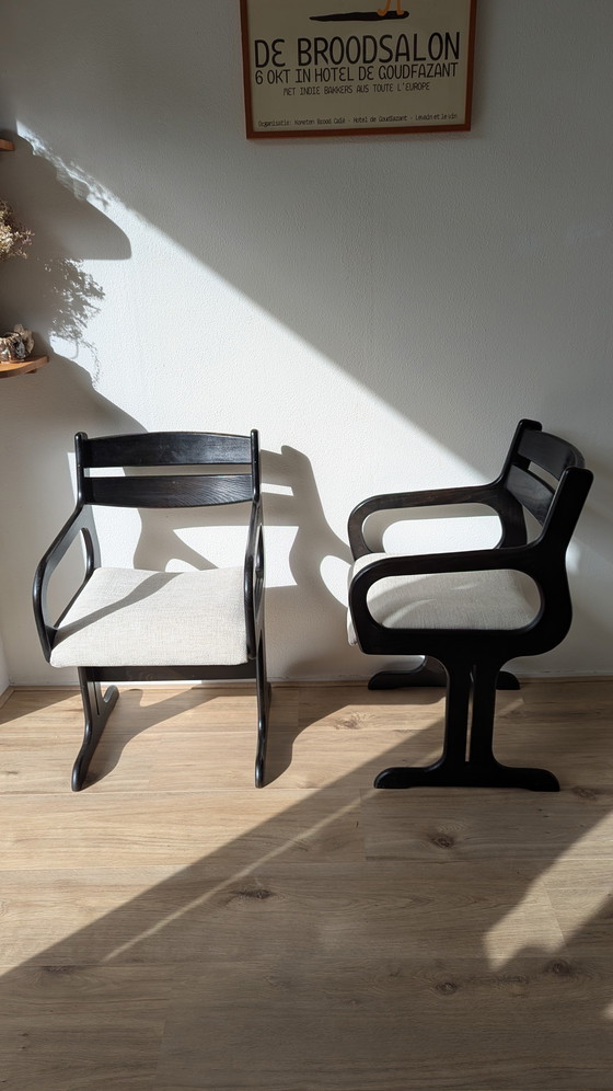 Image 1 of Set van 4 Farstrup Møbler Space Age Deense eetkamerstoelen uit de jaren 60