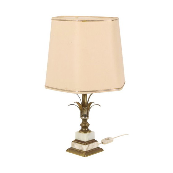 Lampe de table vintage palmier ananas, style années 70, 48 cm – Massive, Marble, Brass (photo 10 of 17)