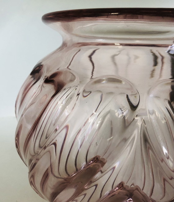 Image 1 of Vaso in vetro Rosaline in stile Art Déco di Rudolf Schrötter per Inwald