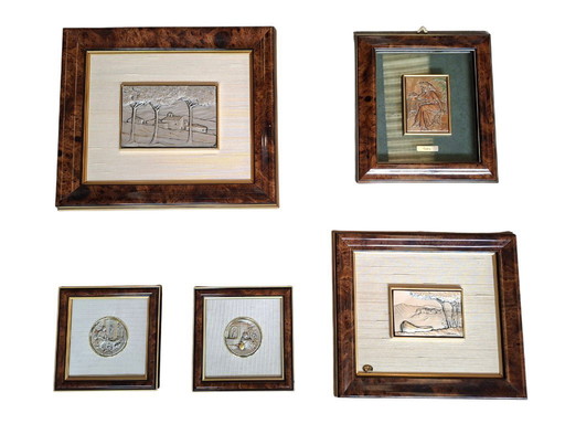 Lot of 925 Silver Art Paintings - Ottaviani / Valenti / Mida