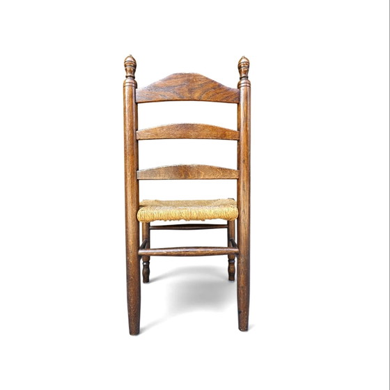 3 x Antique Provincial Ladderback Child's Chairs / Rush Seat / 1930s – Dining chairs (photo 6 of 18)