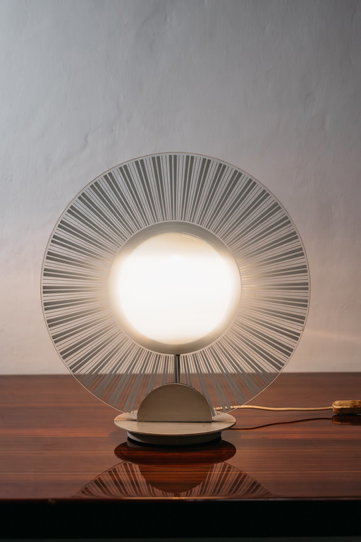 Vintage 1980s Postmodern Glass Design Lamp
