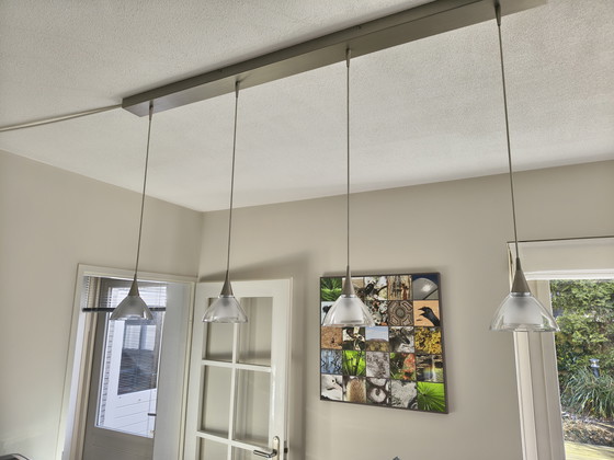 Image 1 of Hanglamp Varanasi, 4 led, nikkel en glas