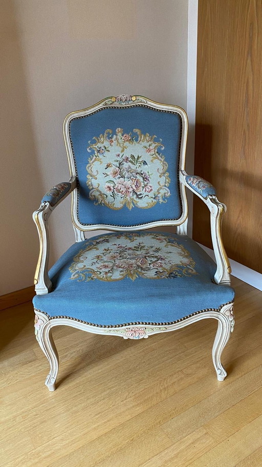 Prachtige Fauteuil In Louis XV-stijl – Een Romantische Blikvanger!