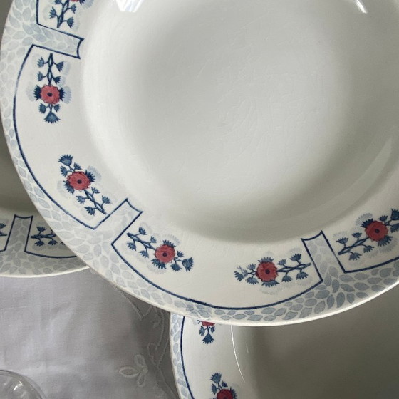 Image 1 of 6 piatti fondi Creil e Montereau, modello Toledo, terracotta antica