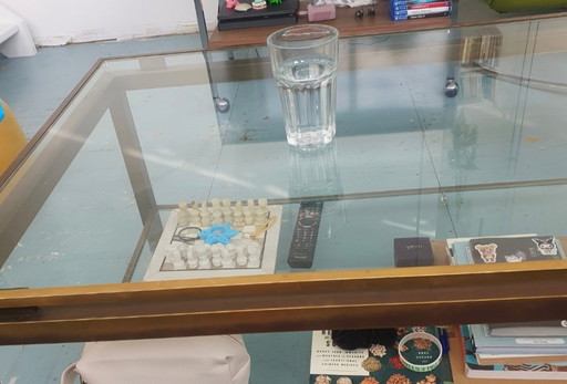 Glass vintage coffee table