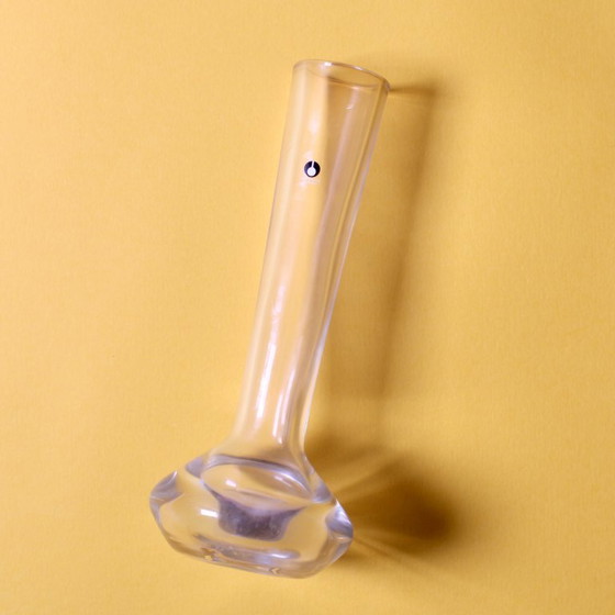 Image 1 of Mid-century Small Vintage Clear Single Flower Glass Vase / Pukeberg / Sweden / 1960s