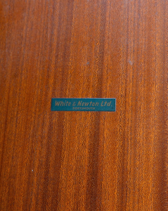 Image 1 of Mid-Century Dining Set by White and Newton Made of Teak and Blue Upholstery