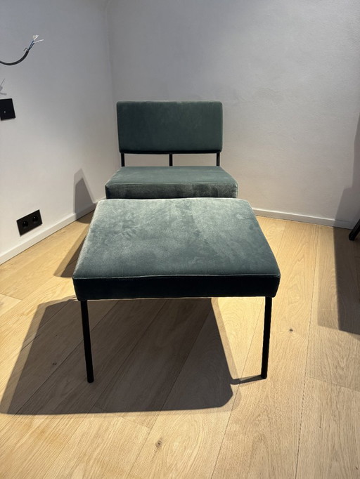 Fauteuil lounge Fest Monday + repose-pieds Royal 44 Turquoise