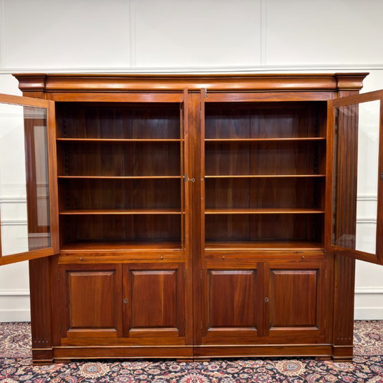 Classic English Bookcase with Columns – Glass, Wood (photo 17 of 20)