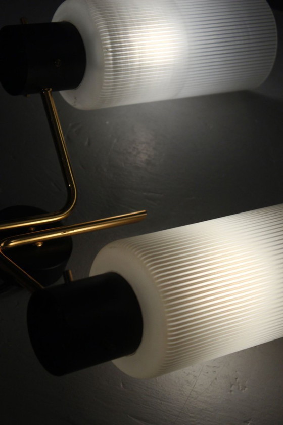 Image 1 of Pareja de apliques de pared de los años 50, diseño Arlus Lunel Guariche Stilnovo