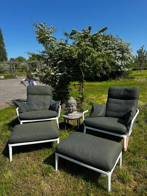 Image 1 of Fauteuils de jardin lounge Rolf Benz Outdoor Design avec repose-pieds