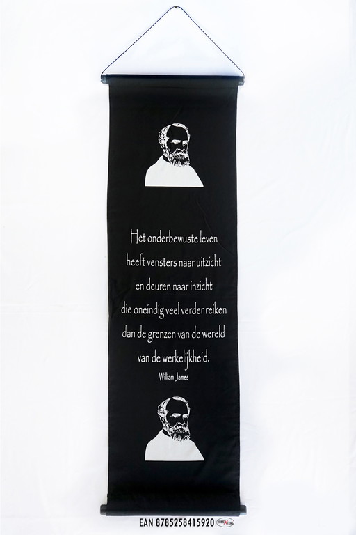 Een Unieke Wanddecoratie of Meditatiebanner, Met een Levensbeschouwelijke Uitspraak