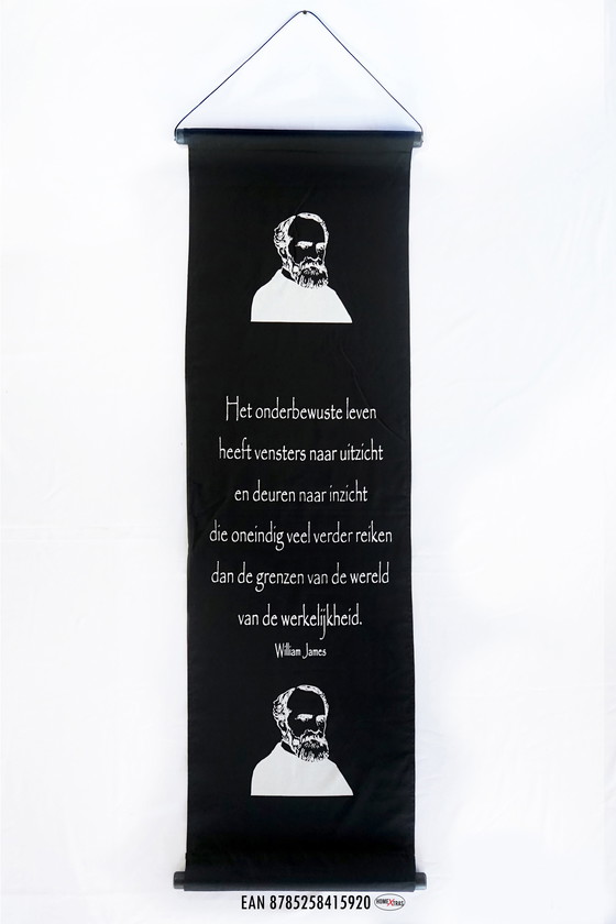 Image 1 of Een Unieke Wanddecoratie of Meditatiebanner, Met een Levensbeschouwelijke Uitspraak